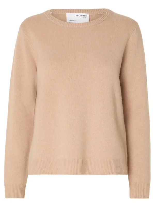 Strik>SELECTED 100% CASHMERE STRIKTRØJE Brown