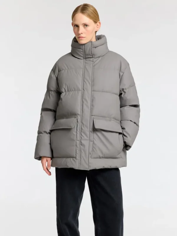Overtøj>SELECTED COATED DYNEJAKKE Grey