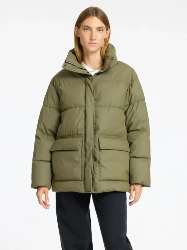 Overtøj>SELECTED COATED DYNEJAKKE Green