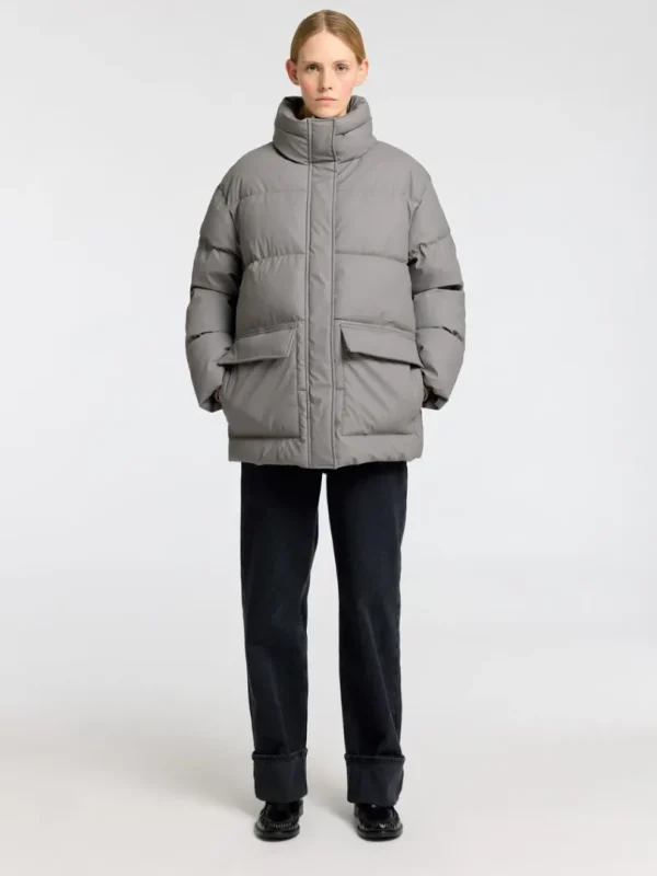 Overtøj>SELECTED COATED DYNEJAKKE Grey