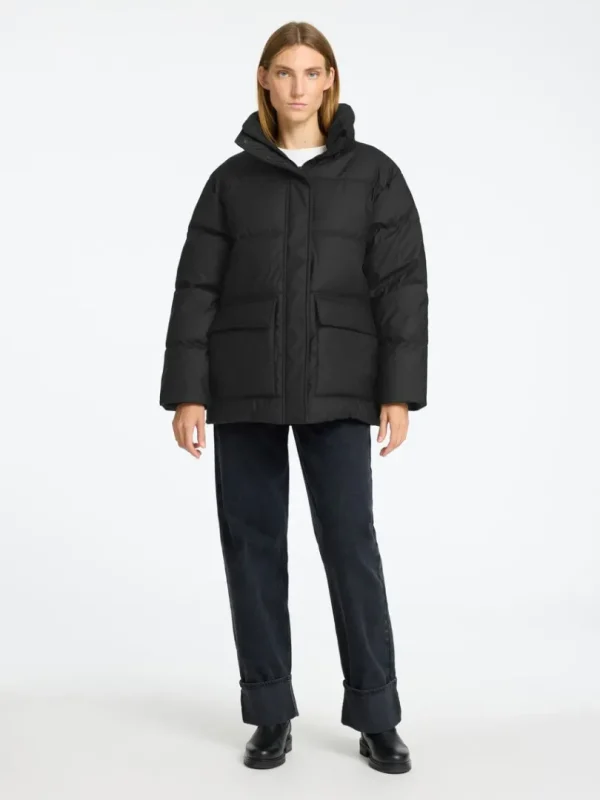 Overtøj>SELECTED COATED DYNEJAKKE Black