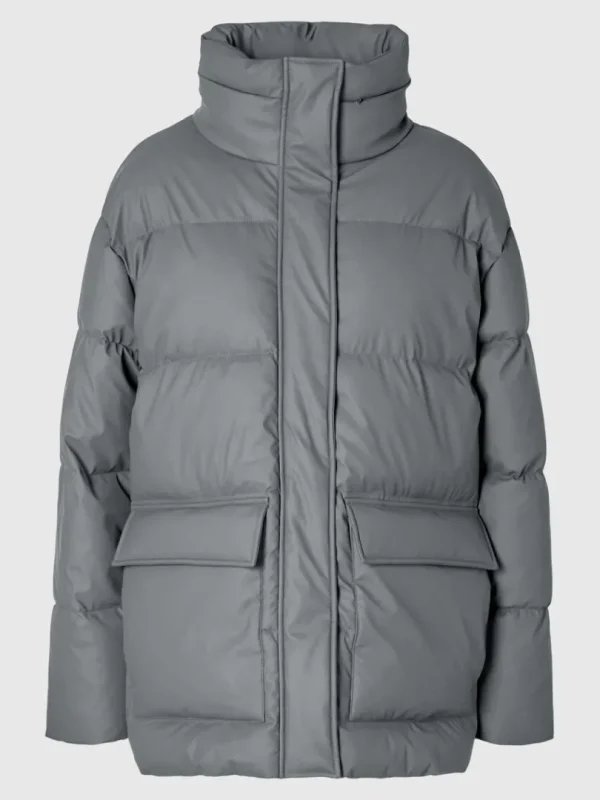 Overtøj>SELECTED COATED DYNEJAKKE Grey