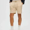 Shorts>SELECTED COMFORT FIT SHORTS Beige