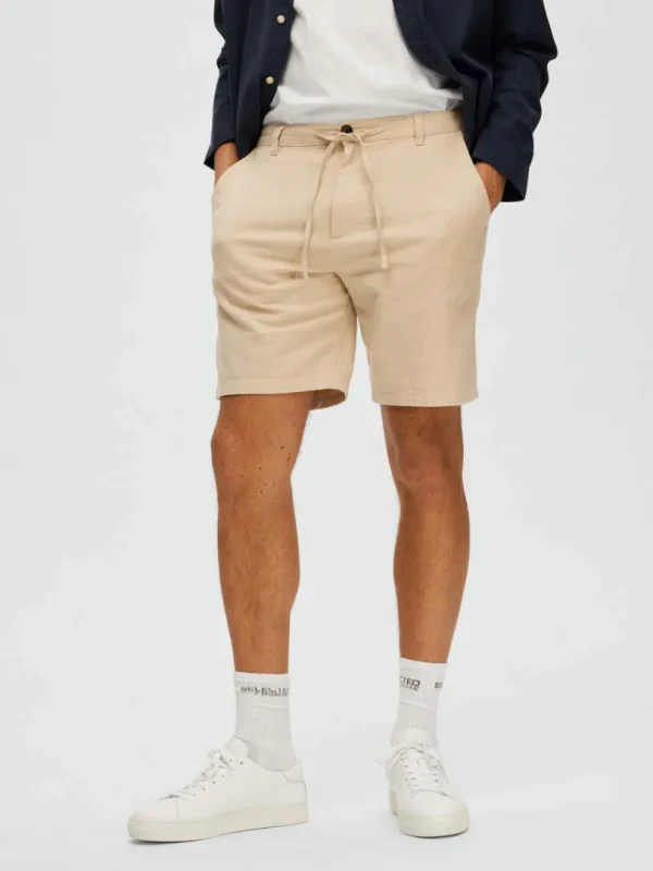 Shorts>SELECTED COMFORT FIT SHORTS Beige