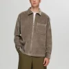 Overtøj | Skjorter>SELECTED CORDUROY OVERSHIRT Brown