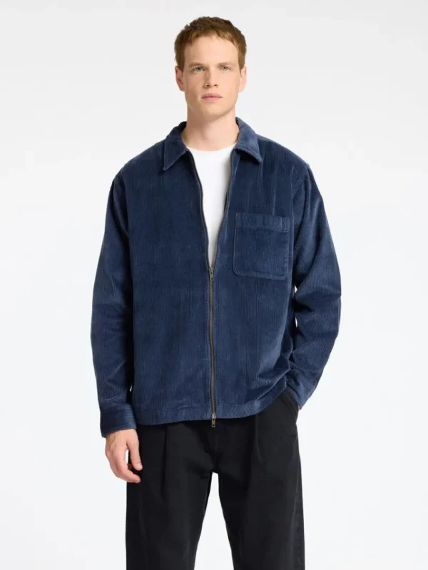 Overtøj | Skjorter>SELECTED CORDUROY OVERSHIRT Blue