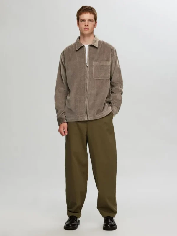 Overtøj | Skjorter>SELECTED CORDUROY OVERSHIRT Brown