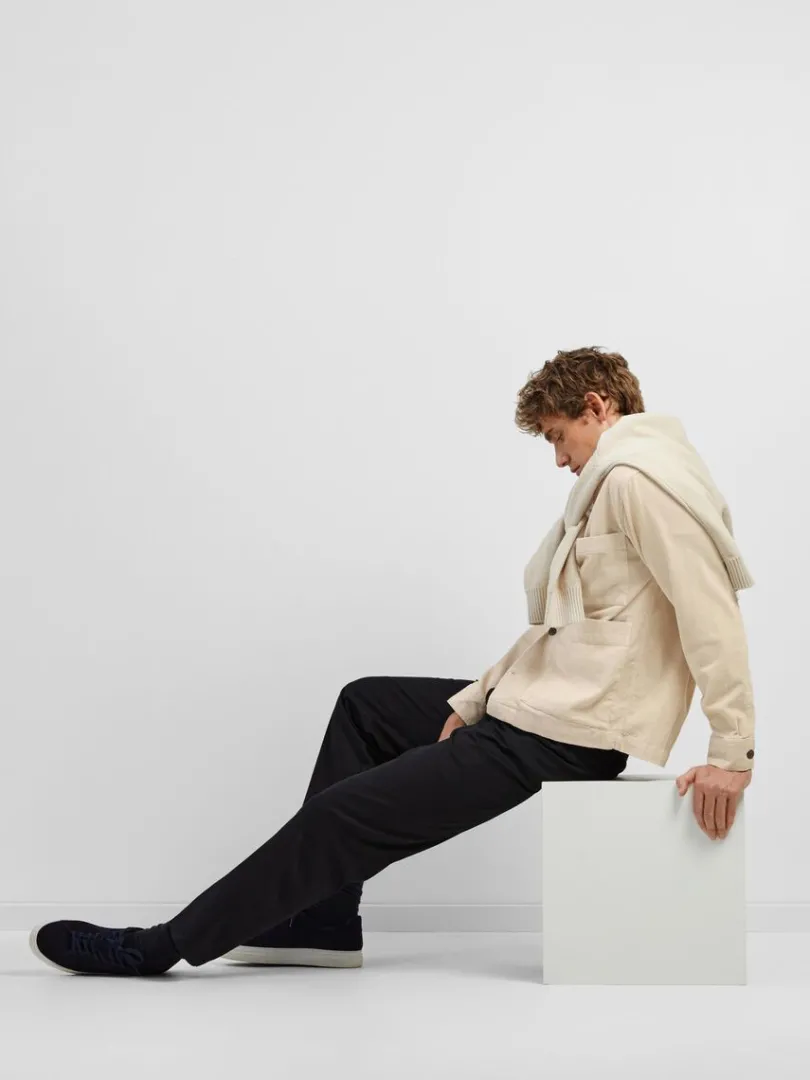 corduroy_overshirt_2-4.webp Overtøj | Skjorter>SELECTED CORDUROY OVERSHIRT Beige