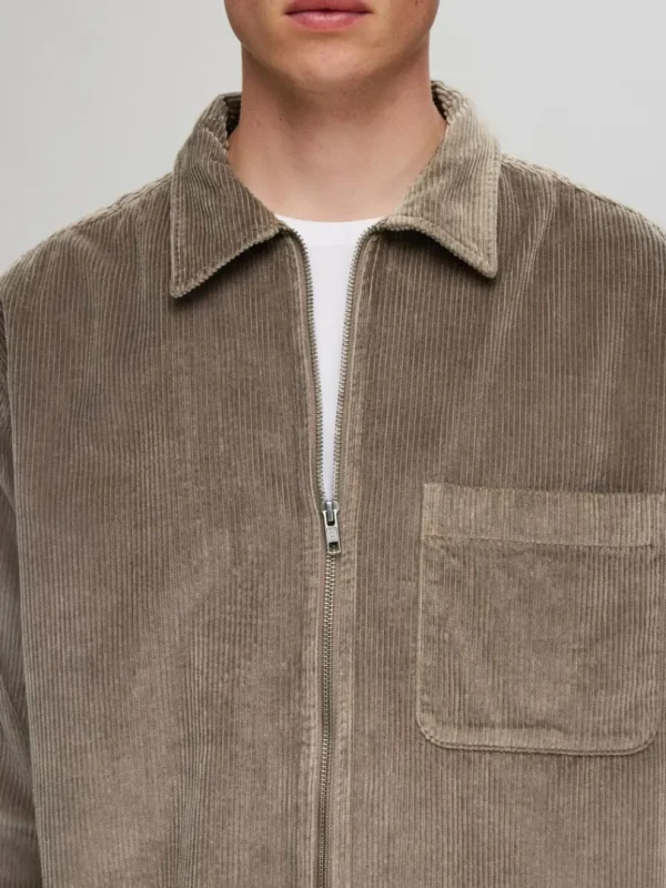 Overtøj | Skjorter>SELECTED CORDUROY OVERSHIRT Brown
