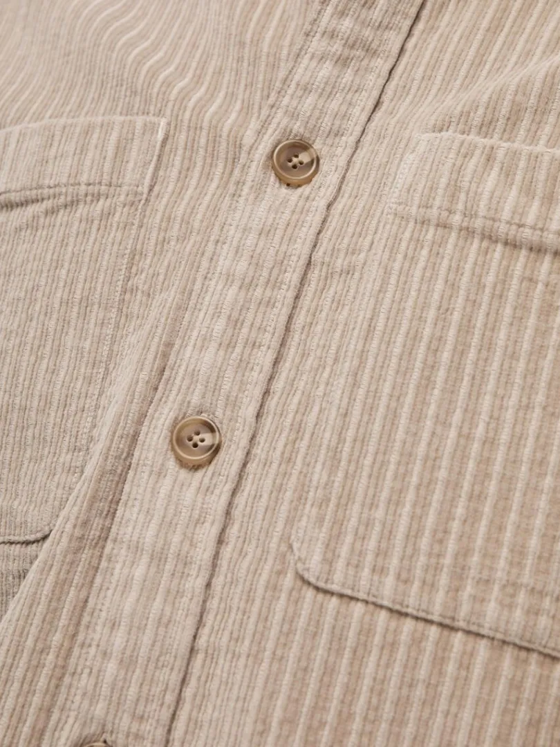 corduroy_overshirt_5-3.webp Overtøj | Skjorter>SELECTED CORDUROY OVERSHIRT Beige
