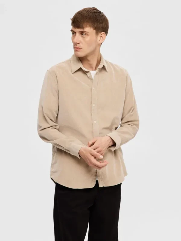 Skjorter>SELECTED CORDUROY SKJORTE Beige