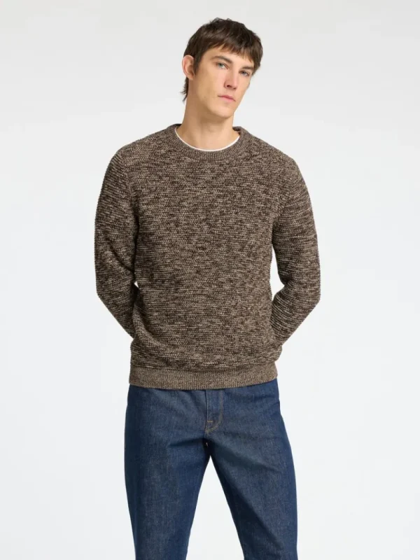 Strik>SELECTED CREW NECK STRIKTRØJE Brown