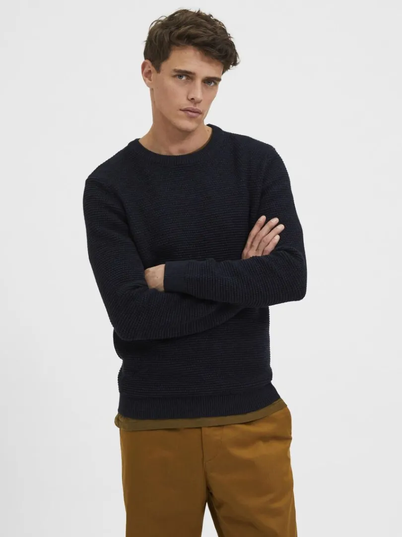 crew_neck_striktrje_0-5.webp Strik>SELECTED CREW NECK STRIKTRØJE Blue