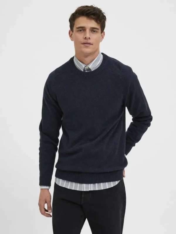 Strik>SELECTED CREW NECK STRIKTRØJE Blue