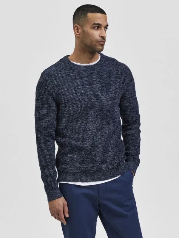 Strik>SELECTED CREW NECK STRIKTRØJE Blue