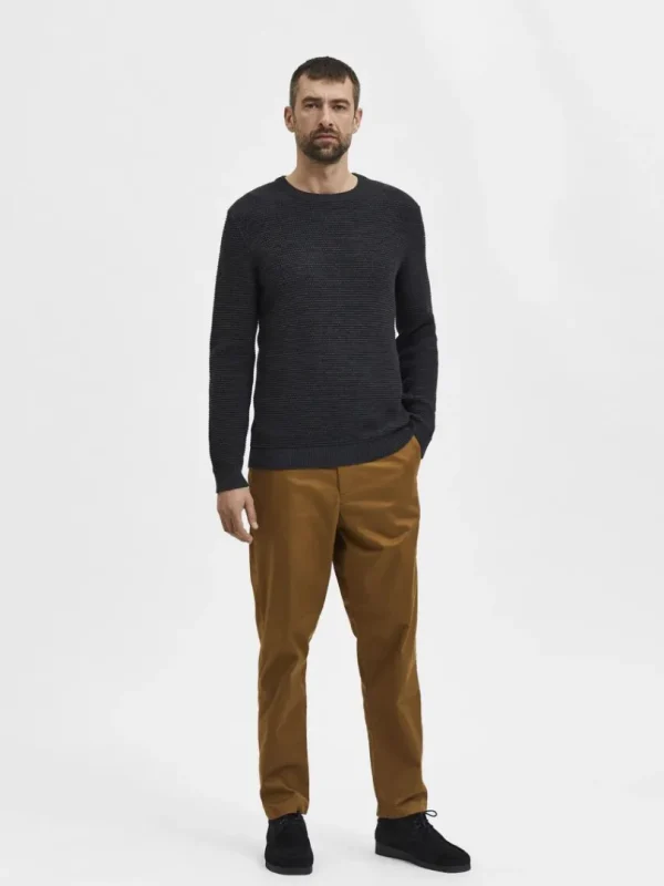 Strik>SELECTED CREW NECK STRIKTRØJE Grey