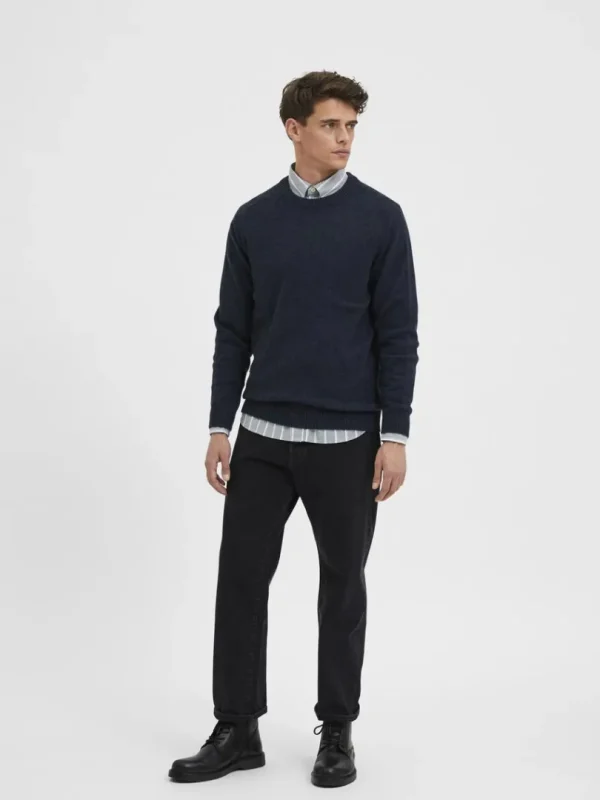 Strik>SELECTED CREW NECK STRIKTRØJE Blue