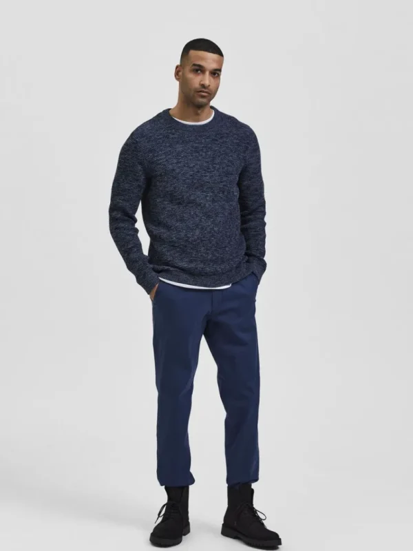 Strik>SELECTED CREW NECK STRIKTRØJE Blue