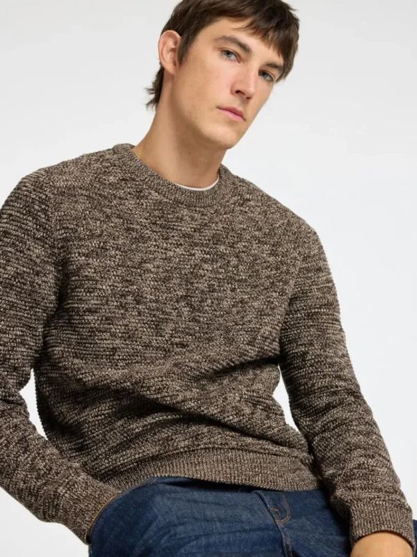 Strik>SELECTED CREW NECK STRIKTRØJE Brown