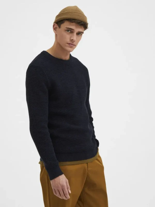 Strik>SELECTED CREW NECK STRIKTRØJE Blue
