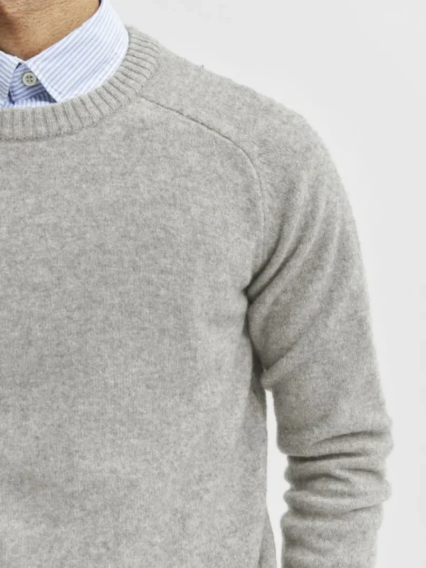 Strik>SELECTED CREW NECK STRIKTRØJE Grey