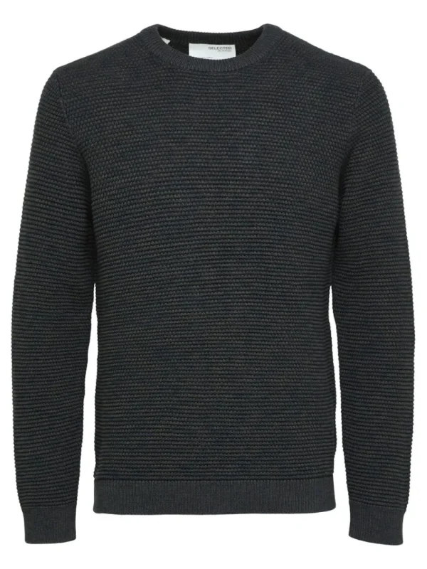 Strik>SELECTED CREW NECK STRIKTRØJE Grey