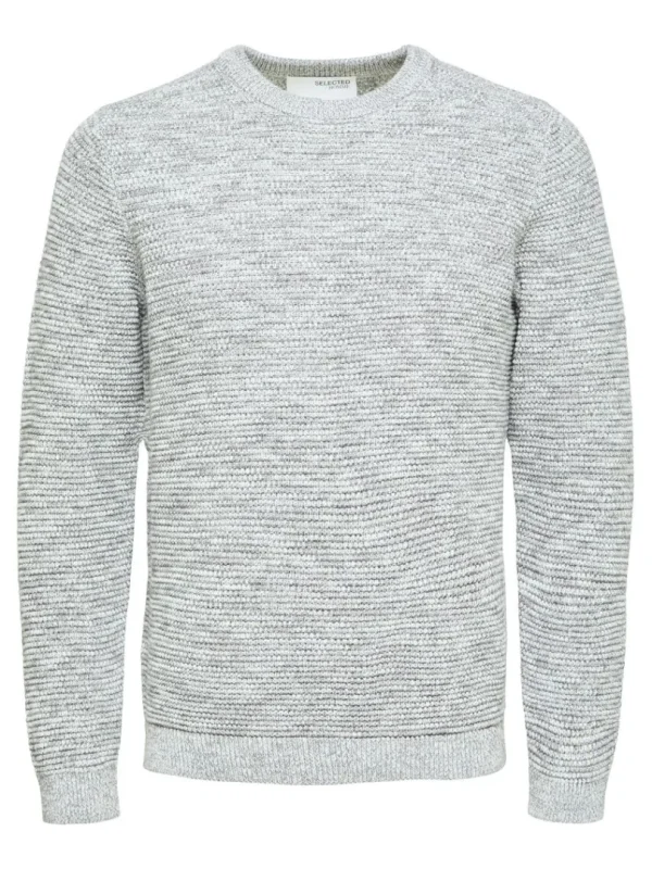 Strik>SELECTED CREW NECK STRIKTRØJE Grey