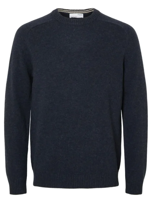 Strik>SELECTED CREW NECK STRIKTRØJE Blue