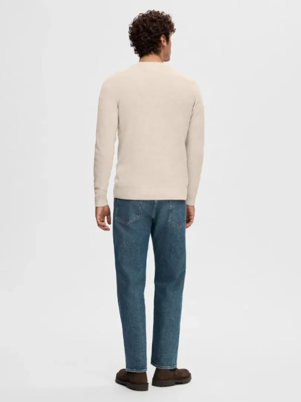 Strik>SELECTED CREW NECK STRIKTRØJE Beige