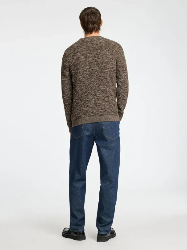 Strik>SELECTED CREW NECK STRIKTRØJE Brown