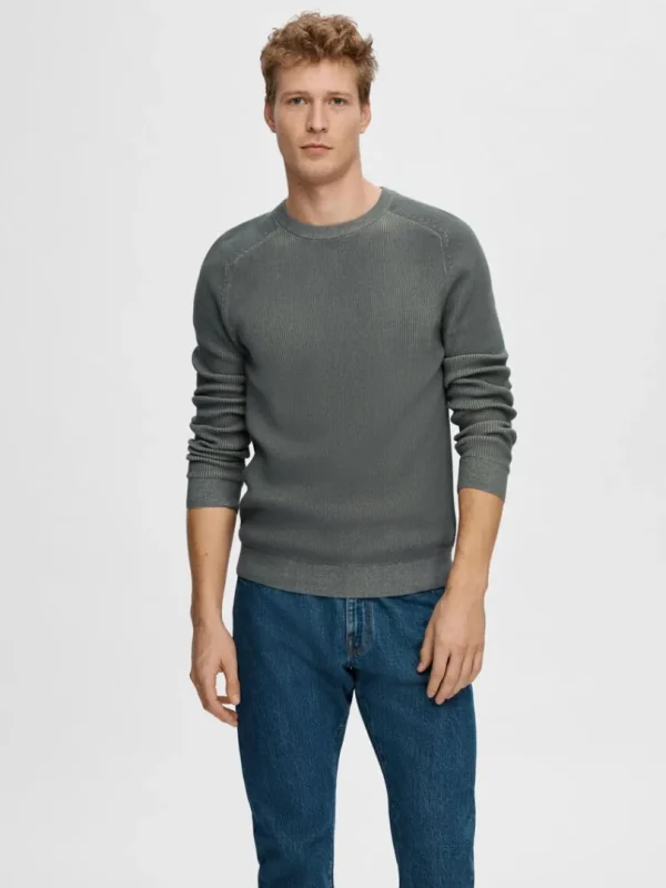 Strik>SELECTED CREWNECK I BOMULD PULLOVER Blue