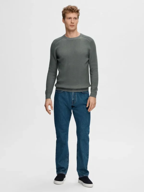 Strik>SELECTED CREWNECK I BOMULD PULLOVER Blue