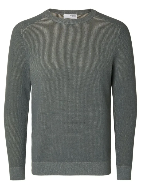 Strik>SELECTED CREWNECK I BOMULD PULLOVER Blue