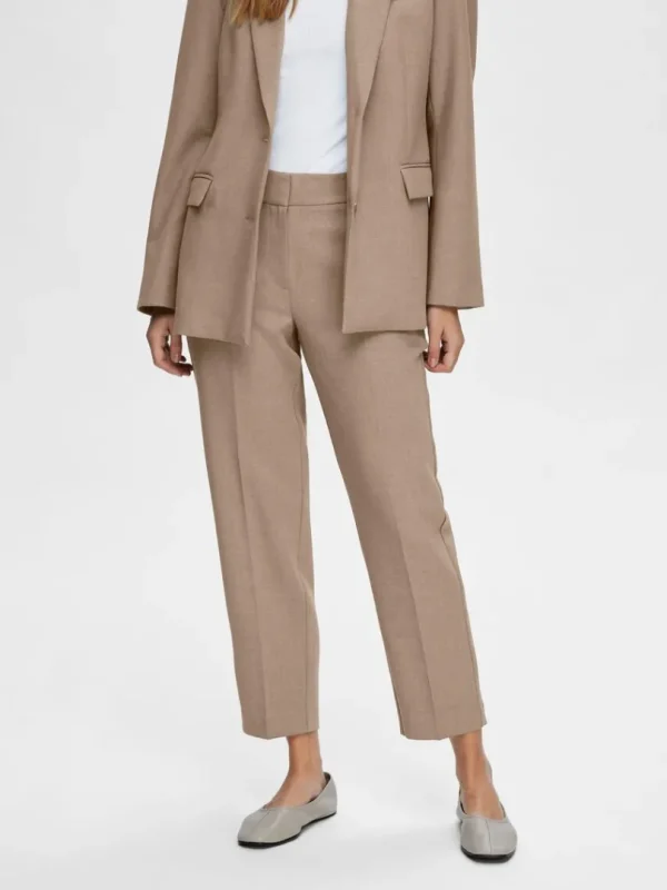 Bukser | Jakkesæt & Blazers>SELECTED CROPPED BUKSER Brown
