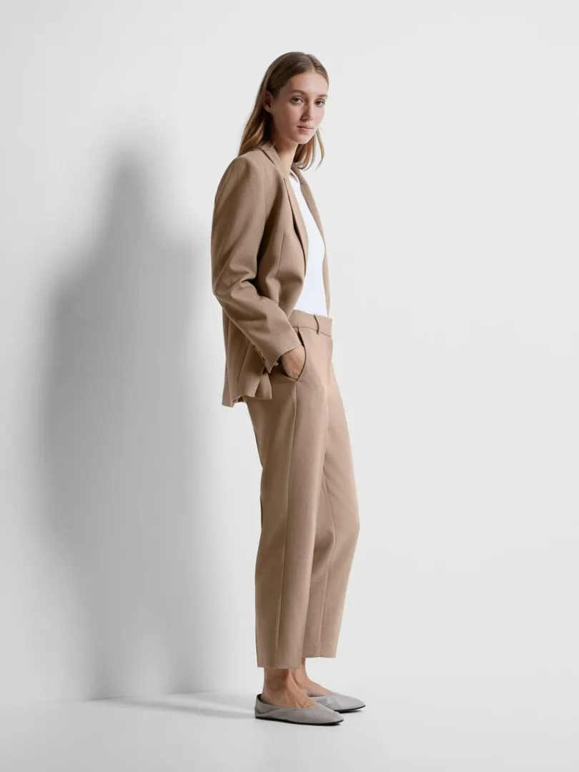 cropped_bukser_2.webp Bukser | Jakkesæt & Blazers>SELECTED CROPPED BUKSER Brown