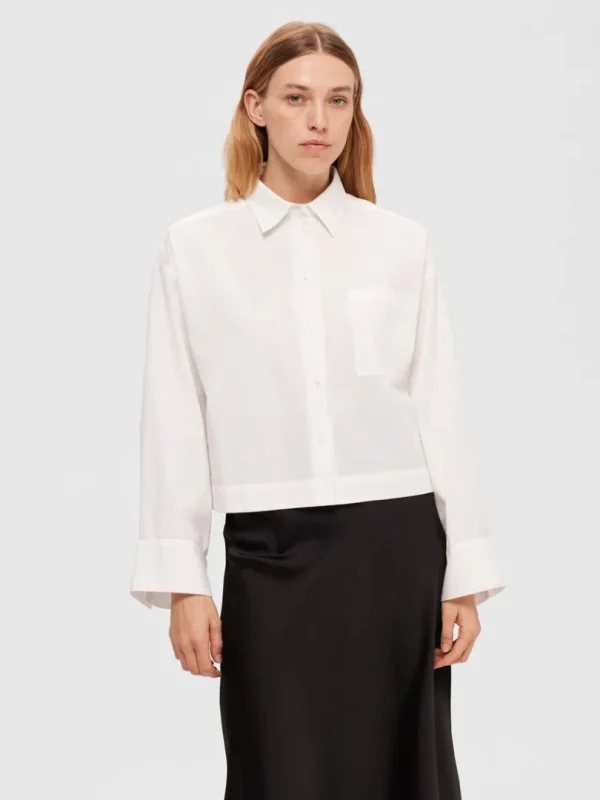Skjorter>SELECTED CROPPED SKJORTE White