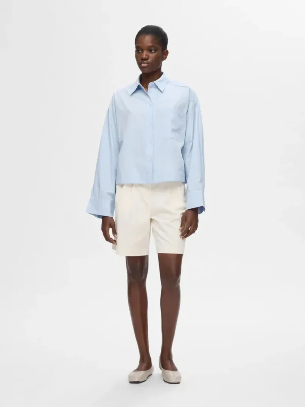 Skjorter>SELECTED CROPPED SKJORTE Blue