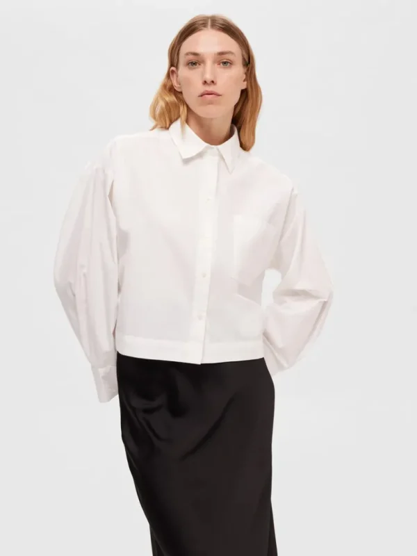 Skjorter>SELECTED CROPPED SKJORTE White