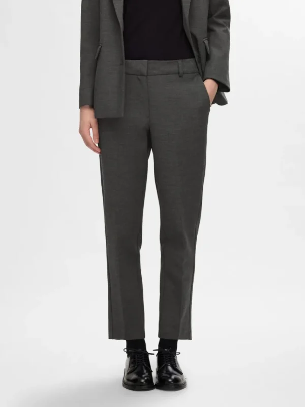 Bukser>SELECTED CROPPED TAPERED BUKSER Grey