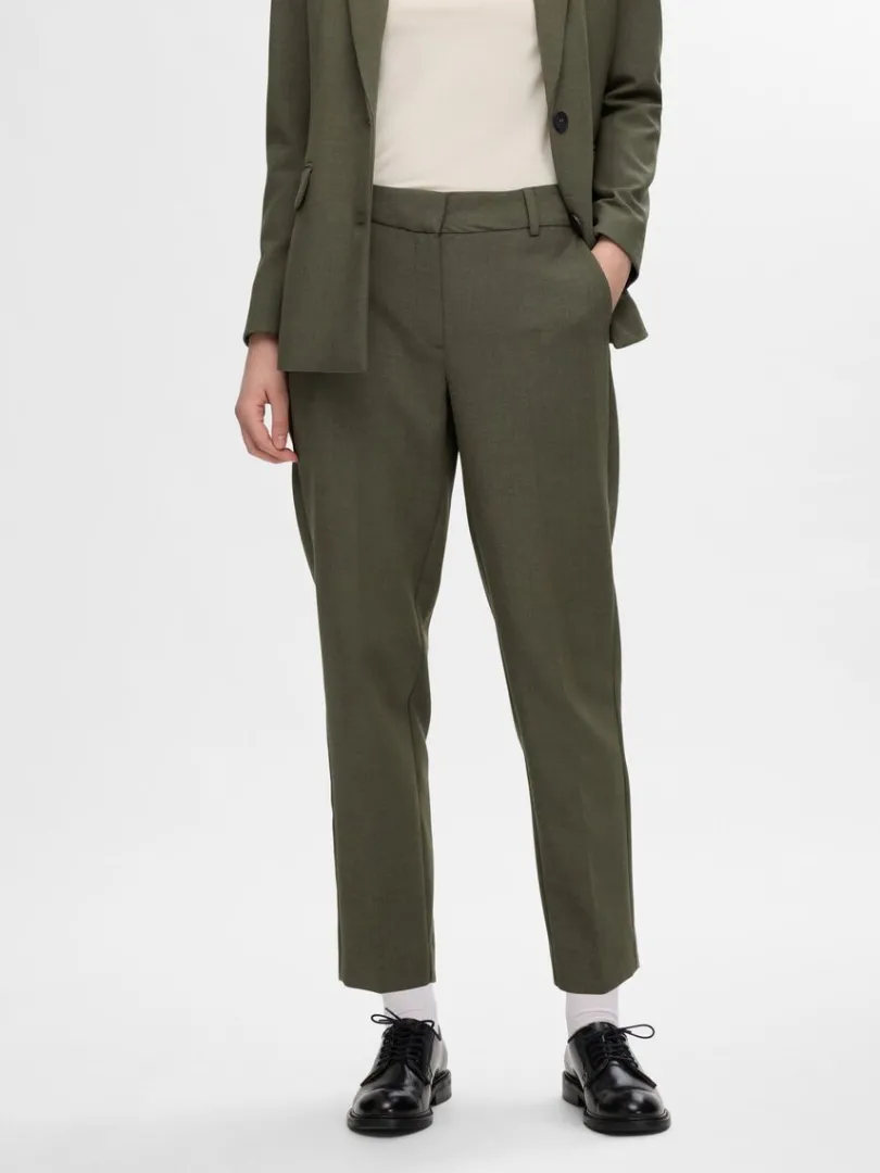 cropped_tapered_bukser_0.webp Bukser>SELECTED CROPPED TAPERED BUKSER Green