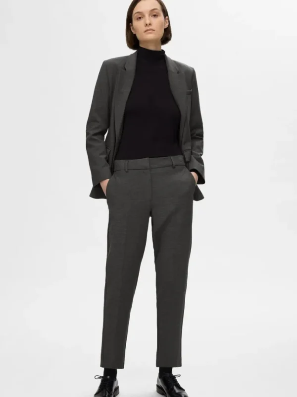 Bukser>SELECTED CROPPED TAPERED BUKSER Grey
