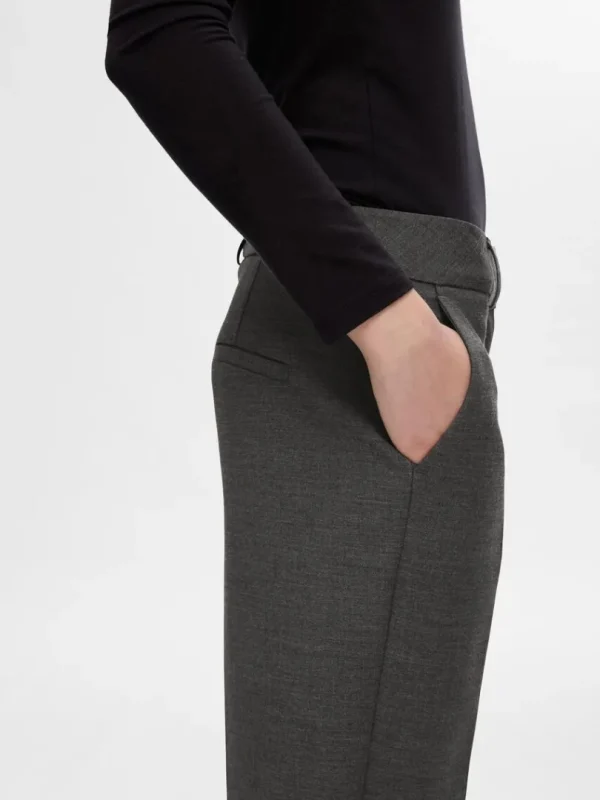 Bukser>SELECTED CROPPED TAPERED BUKSER Grey