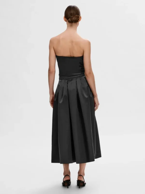 Toppe Og Bluser>SELECTED CROPPED TUBE-TOP Black