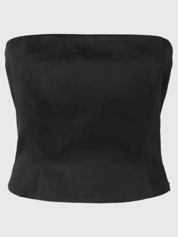 Toppe Og Bluser>SELECTED CROPPED TUBE-TOP Black