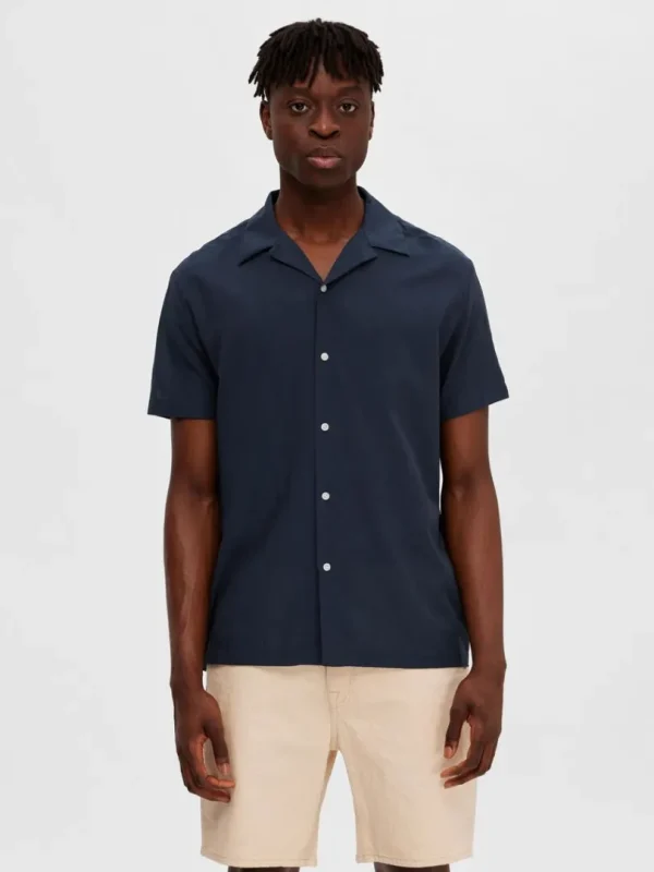 Skjorter>SELECTED CUBANSK KRAVE SKJORTE Blue