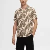 Skjorter>SELECTED CUBANSK KRAVE SKJORTE Brown