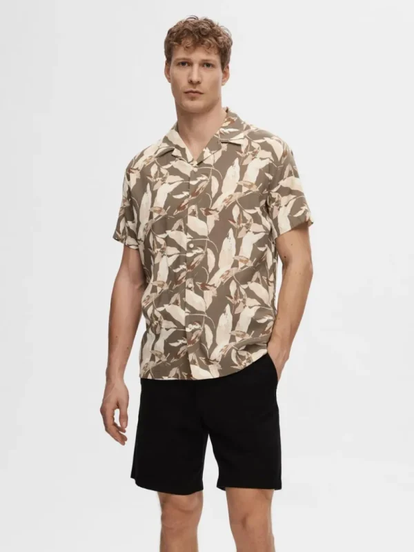 Skjorter>SELECTED CUBANSK KRAVE SKJORTE Brown