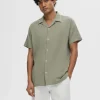 Skjorter>SELECTED CUBANSK KRAVE SKJORTE Green