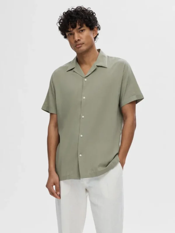 Skjorter>SELECTED CUBANSK KRAVE SKJORTE Green