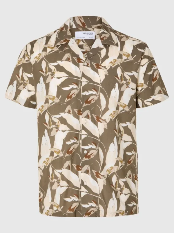 Skjorter>SELECTED CUBANSK KRAVE SKJORTE Brown